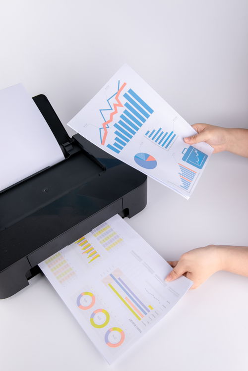 打印機與辦公用品 現代商務攝影的視覺焦點